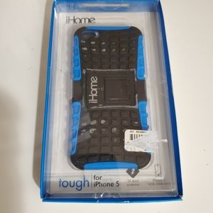 Ihome iPhone 5 black blue case kickstand